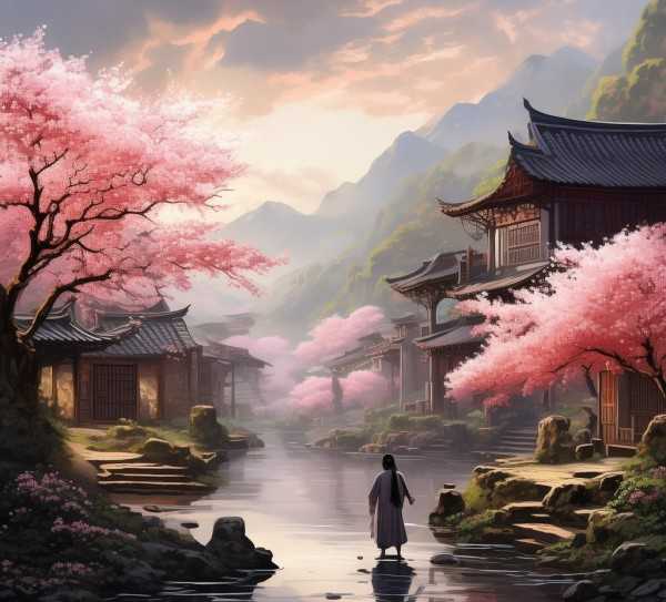 陶渊明桃花源记原文解读，探寻心中的世外桃源,桃花源记原文探析，陶渊明心中的世外桃源,美好,第1张