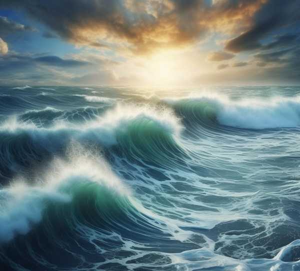 大海的壮丽画卷，波涛汹涌的壮阔之美,波涛汹涌，壮阔无垠——大海的美丽画卷,壮丽,第1张