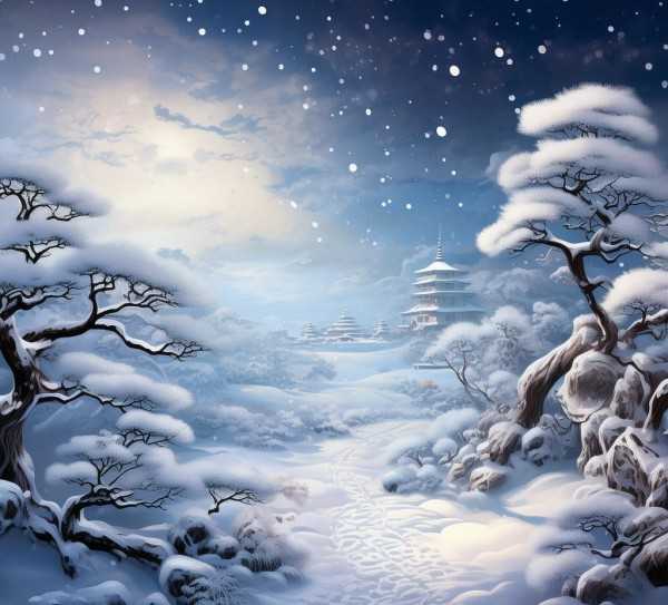 银装诗境，雪景画卷之美,银装素裹，诗意盎然的雪景画卷,美好,诗篇,第1张