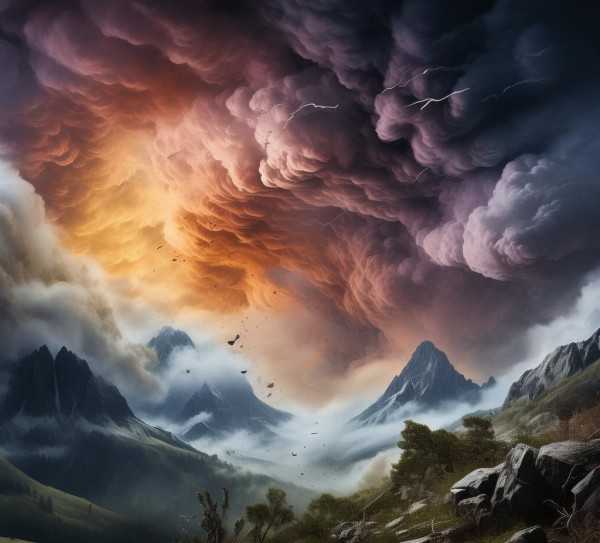 狂风中的壮美画卷，天地变色的大风奇观,狂风肆虐，天地变色——大风的壮美与狂野,奇观,第1张