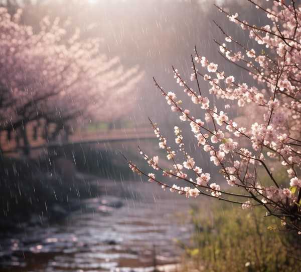 春日杏花雨，诗意春韵画卷,春日杏花雨，诗意盎然,美好,第1张