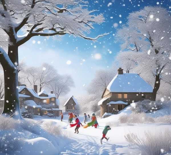 春雪唤醒，乡村暖冬里的温馨故事,春雪飘落，唤醒沉睡的乡村—一个春雪中的温暖故事,美好,冬日,第1张