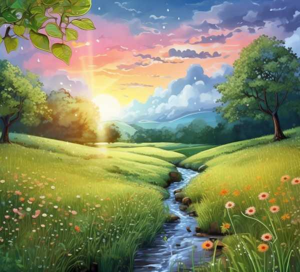雨后初晴，自然画卷的清新再现,雨后初晴，描绘大自然的清新画卷,美好,魅力,壮丽,第1张