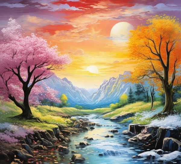 四季诗韵,笔触间流转的四季画卷,美好,魅力,韵味,第1张 四季诗韵,笔触间流转的四季画卷,四季流转,笔下生花—四季的句子描绘,美好,魅力,韵味,第1张